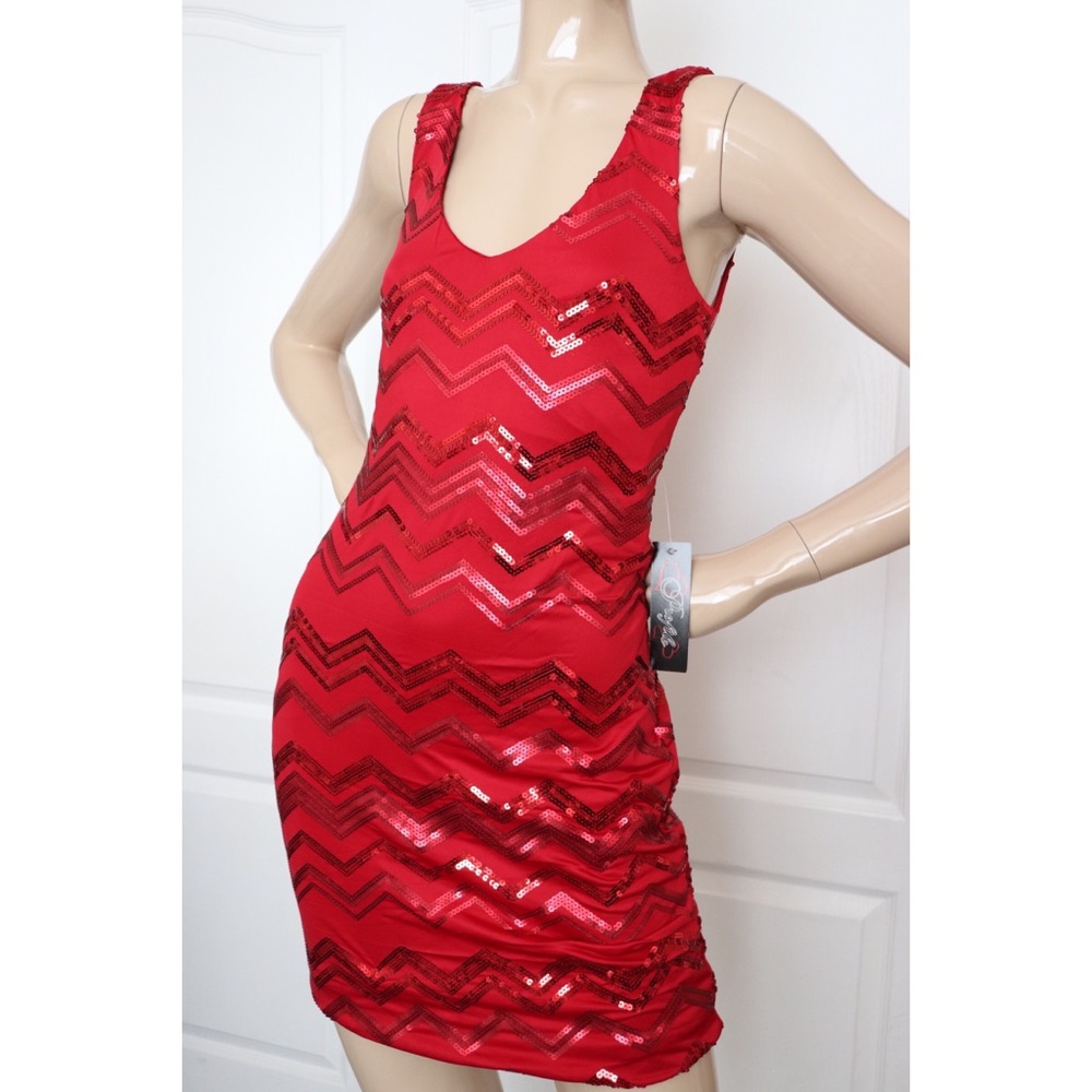 PROFILE Red Sequined Dress